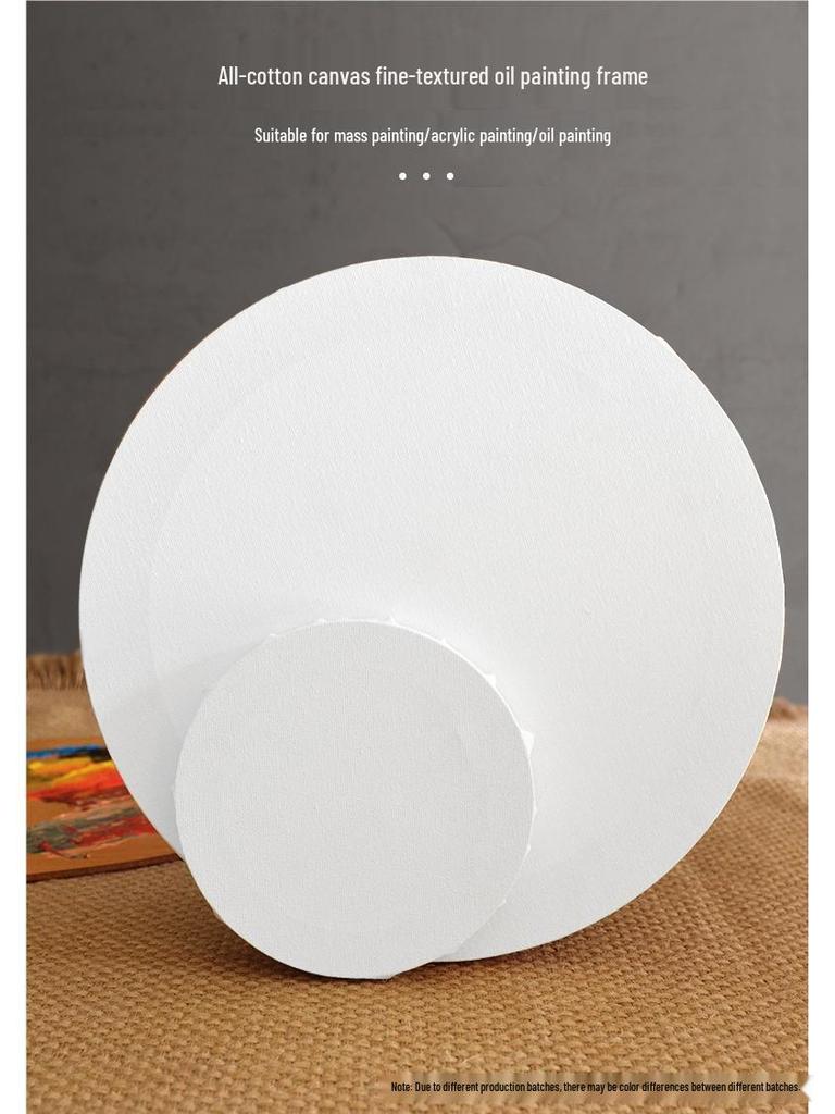 Круглая деревянная рама для масляной живописи с холстом, расписанным вручную, для начинающих