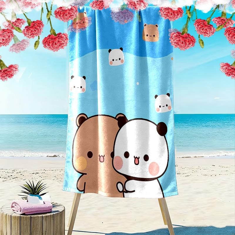 Bubu Dudu Print Beach Towel, Large Soft Quick Dry Towel for Beach Camping Swimming
