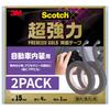3M Scotch Premier Gold Super for Automotive 15mm 4m Set of 2 Double-Sided Tape, Strong, Interiors, Wide, Long, Rolls, SCR-15R-2P