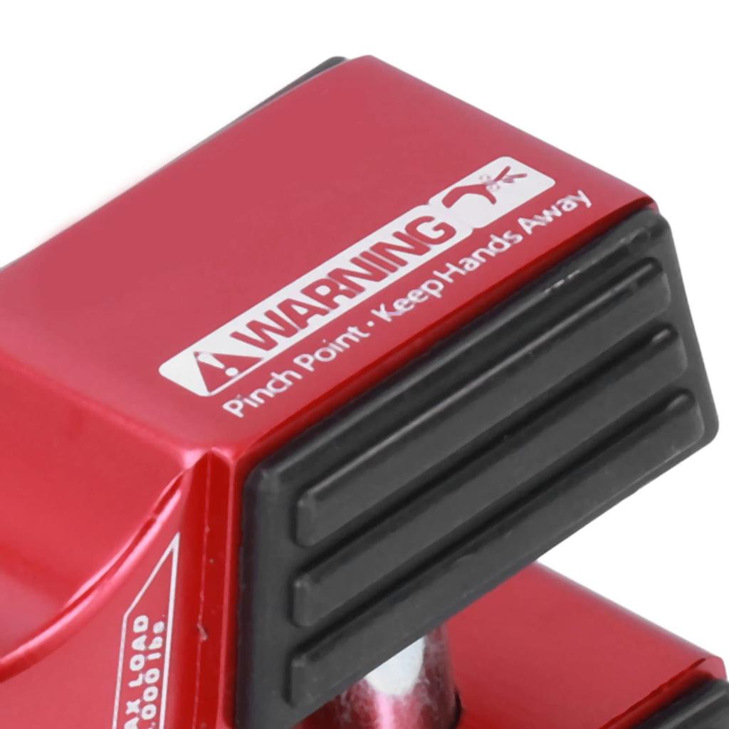 Крепление для плоской скобы лебедки, крепление для крюка лебедки, нагрузка 16000 фунтов, с резиновыми боковыми защитами, универсальный алюминиевый сплав для внедорожников, пикапов, внедорожников и т. д. (красный)