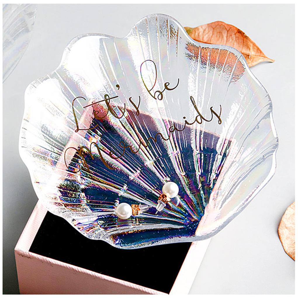 Раковина Форма Тарелка Кольцо Ювелирные Изделия Поднос Стеклянная Текстура Реквизит Для Фотографии Бытовая Мебель Ресторан Тумбочки Украшения