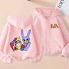 Fashionable Autumn Winter Long Sleeved Fun Cartoon Printed Hoodie Comfortable Warm Pullover Sports Casual Children's Zipper Hoodie