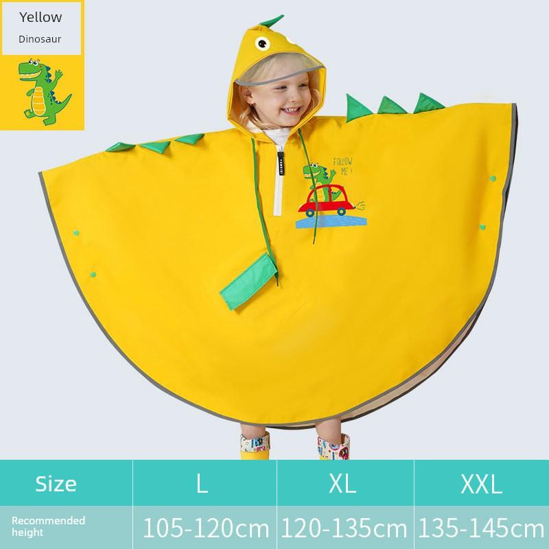 Little Dinosaur Cape-Style Children's Raincoat for Boys and Girls, Kindergarten and Elementary School Students, Baby Cartoon Cape Poncho Rain Gear