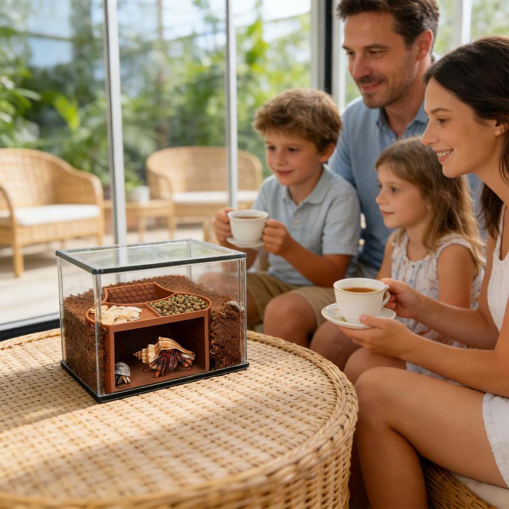 Домик для рака-отшельника, Домик-лазалка, Лестница с двойной кормушкой, Тоннель-пещера для рака-отшельника, Для наблюдения за питомцами, Смотровой, Кормушка