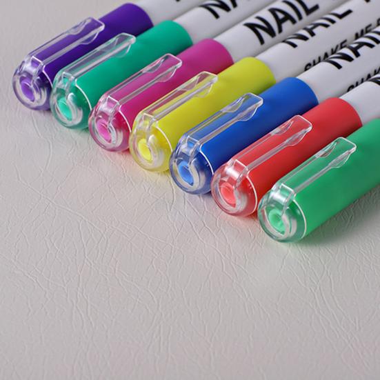 Набор из 12 цветных ручек для нейл-арта своими руками, быстросохнущие акриловые краски, маркеры для быстрых граффити-рисунков, двухсторонние ручки для ногтей