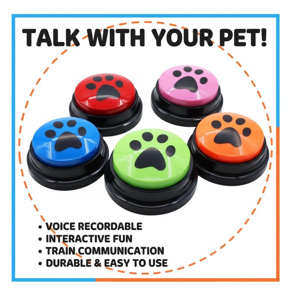 Dog Cat Communication Buttons Voice Training Buzzer Interactive Pet Dog Buttons Talk Training for Communication