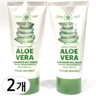 Soothing & Moisture Aloe Vera Cleansing Gel Cream, 150ml, 2 Pcs