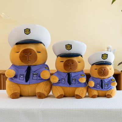Креативная новая плюшевая игрушка капибара-полицейский, милая кукла, кукла Капибака, униформа, подарок