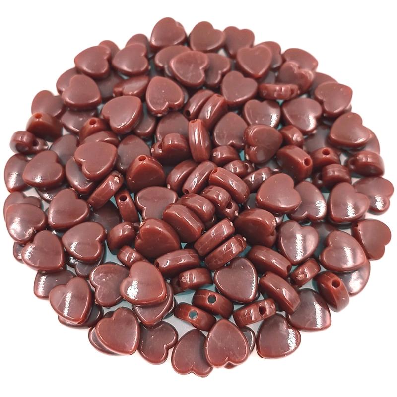 Изысканные бусины «сделай сам», принадлежности для ручной работы, ювелирные аксессуары для изготовления ювелирных изделий, акриловые разноцветные бусины с плоским сердцем, 50 шт., ручные аксессуары