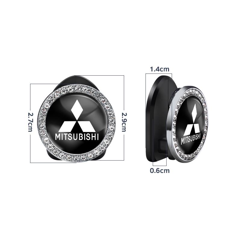 2Pcs Crystal Decoration Car Emblem Self Adhesive Mini Storage Hooks For Mitsubishi L200 Pajero Eclipse Cross Xpander Outlander