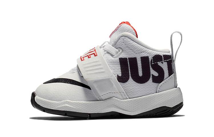 Nike Team Hustle D 8 JDI Slip Resistant Cushioning Abrasion Resistant Mid top Toddler Shoes Black White AQ9978-100