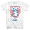 Jaws 70's Thriller Movie Great White Shark & Boat Fire Men's T Shirt