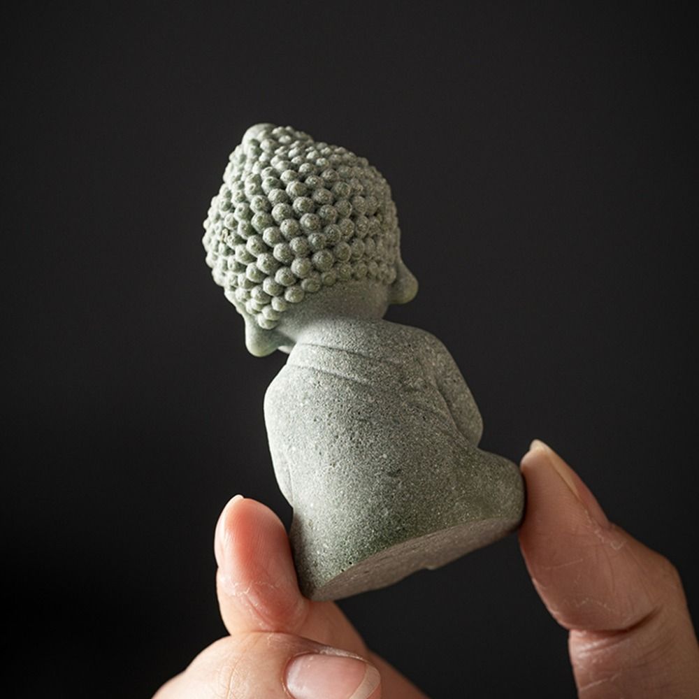 Sandstone Buddha Tea Pet Mini Little Monk Figurine Aquarium Buddha Statues Desktop