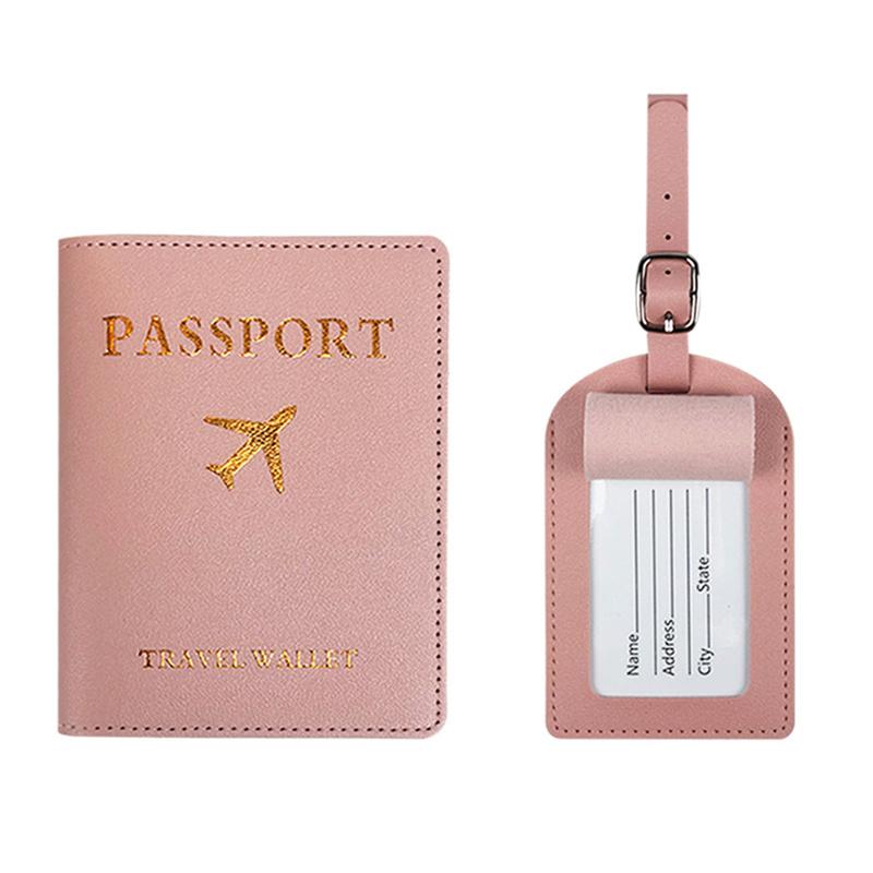 Персонализированный простой держатель для паспорта и багажная бирка из кожи дорожные наборы обложка для паспорта для пары
