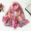Summer Beach Long Sun Protection Scarf and Shawl Women Decorative Floral Thin Chiffon Scarves