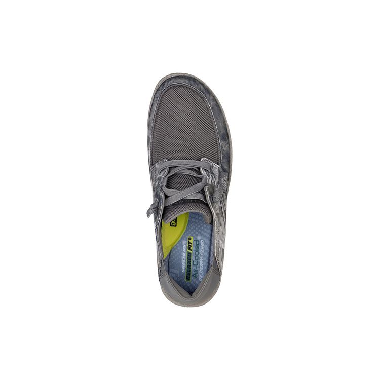 Skechers Свободный крой Холст Удобные Амортизирующие Прочные Дышащие Низкие Повседневные Кроссовки Женские 210330-GRY