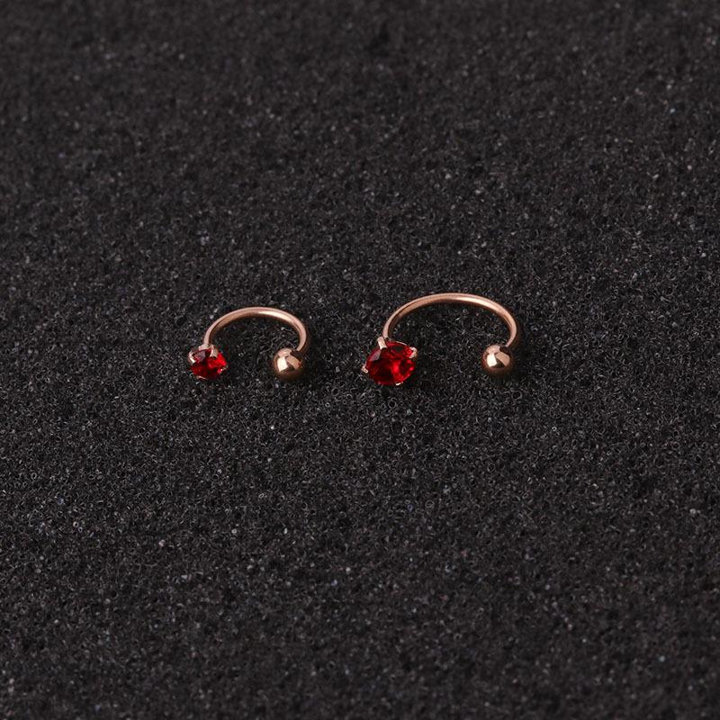 1pc 6/8mm Stainless Steel Zircon Cz Hoop Tragus Cartilage Helix Stud Earring Conch Rook Daith Lobe Ear Screw Piercing Jewelry