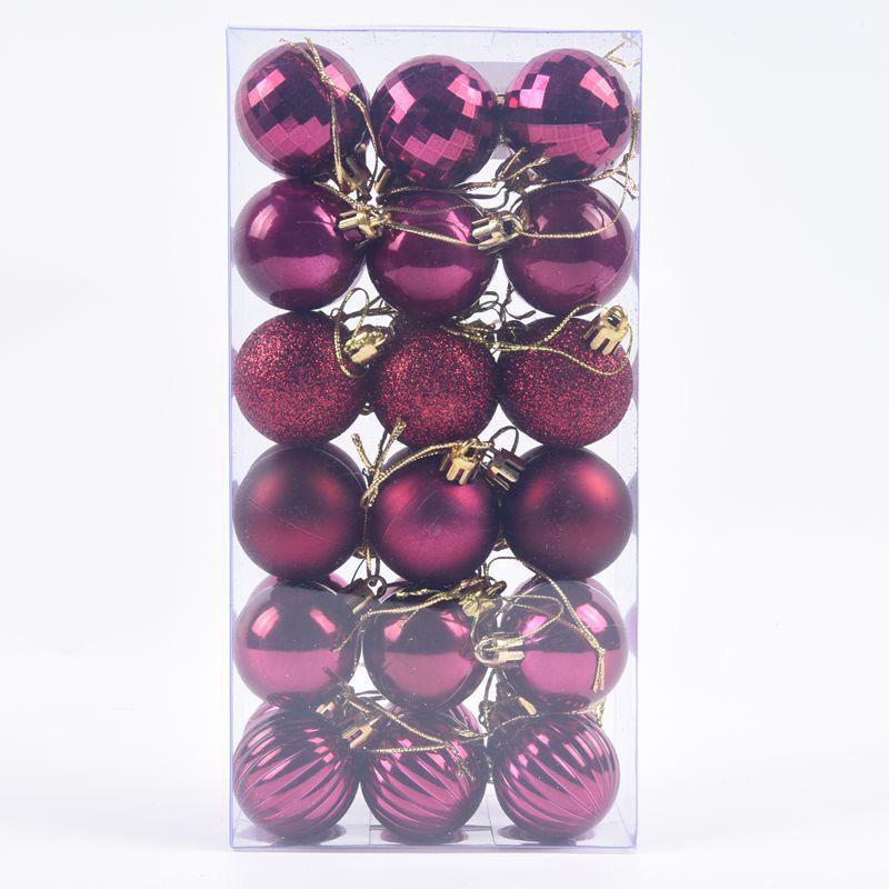 Блестящие 4-сантиметровые подвески в виде рождественских шаров (Упаковка 36 штук)