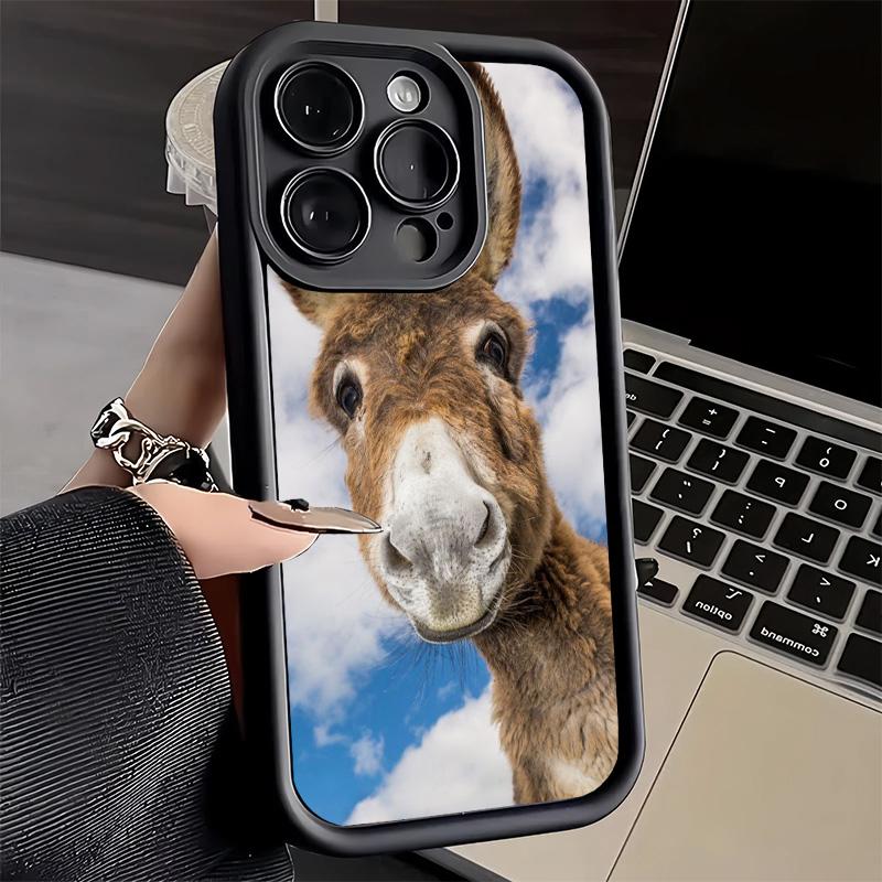 Чехол для телефона iPhone 17 Air 16E 15 16 Pro Max с забавным изображением осла, а также для iPhone 14 Plus 13 12 Mini, мягкий силиконовый чехол.
