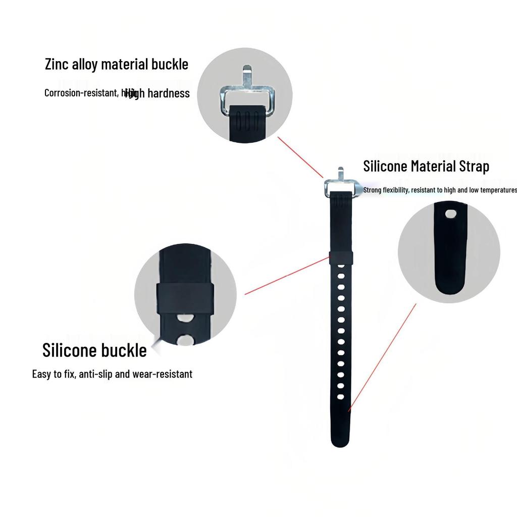 Silicone Quick Release Multi-Purpose Tie Straps for Outdoor and Luggage Use