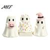 Fun Halloween Desk Accessories Ghost Figurine, Resin Spooky Cute Statue, Funny Creepy Collectible Art Figurines Tabletop Ornament for Home Shelf
