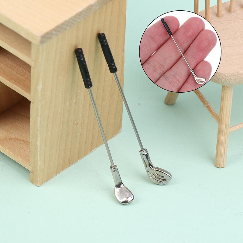 5 шт./набор мини-клюшек для гольфа, игрушки, ролевые игры, миниатюрная модель для гольфа с 4 клюшками и 1 мячом 1:Игрушка для гольфа в кукольном домике 12 масштаба