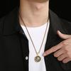 Vintage Sun God Pendant Twist Chain Necklace Men's Punk 316L Stainless Steel Apollo Amulet Pendant Fashion Myth Jewellery
