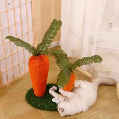 Морковное кошачье дерево, милый сизаль для кошачьих когтеточек, бытовая вертикальная рама для кошек, забавные игрушки, влагостойкие товары для животных
