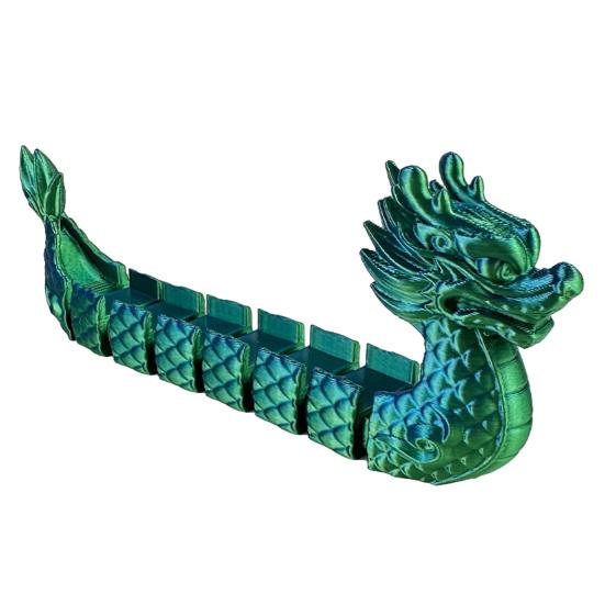 Красочная Металлическая Орнаментальная Фигурка Драконьей Лодки с 3D-печатью, Статуэтка с Гибким Сгибающимся Телом, Настольная Скульптура Традиционная
