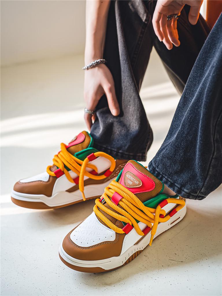 Модные уличные кроссовки мужские оригинальные дизайнерские гамбургеры мужские суперзвезды скейтборд обувь мужские плоские повседневные хип-хоп кроссовки