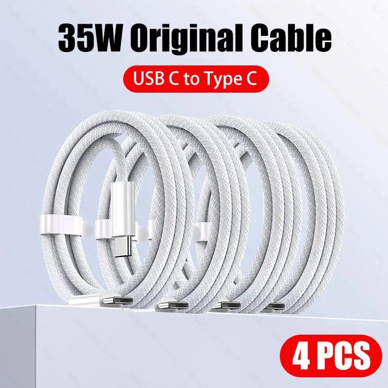 Кабель для быстрой зарядки 35 Вт для Apple iPhone 15 Pro Max USB C to Type C, зарядный кабель для аксессуаров для телефонов 15 Plus, провод передачи данных
