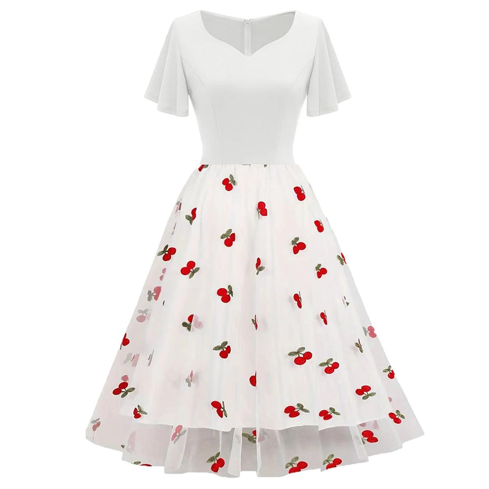 Женские солнцезащитные платья, сетчатое пушистое платье-миди с вышивкой в стиле ретро, дворцовый стиль, повседневная верхняя одежда для праздника и вечеринки