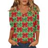 Женский повседневный модный сексуальный удобный топ с V-образным вырезом и рукавом три четверти на Рождество