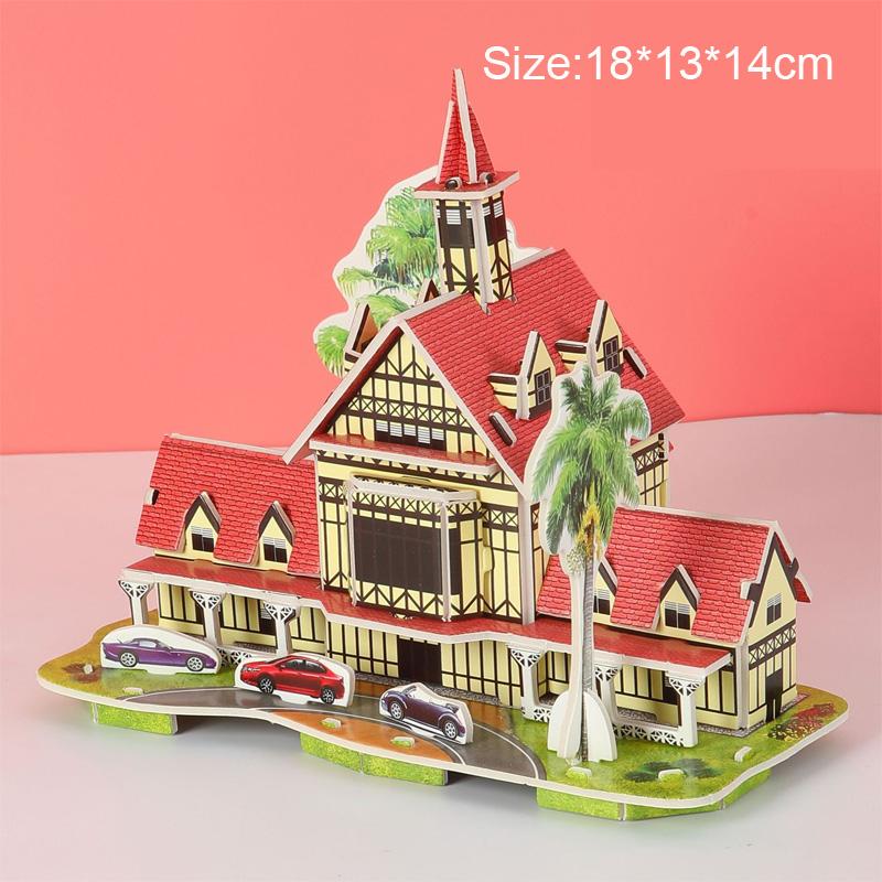 Творческий DIY 3D бумажный пазл-карта, собранный вручную, модель дома, виллы, здание для детей, самодельные развивающие игрушки