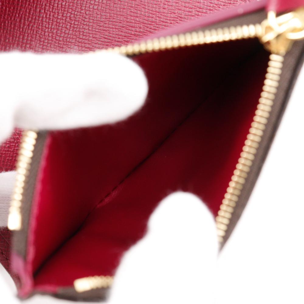 Louis Vuitton Portefeiulle Victorine Tri-fold Wallet M41938 Fuchsia Monogram Fuchsia Wine-red Monogram Canvas Women Used