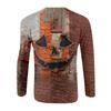 Halloween Print Raglan Sleeve Men's Long Sleeve Top