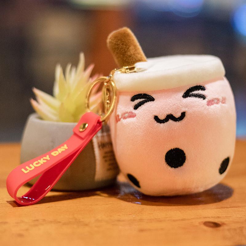 Tea Milk Cup Plush Keychain Cute Bag Pendant Cartoon Doll Kids Gift Birthday