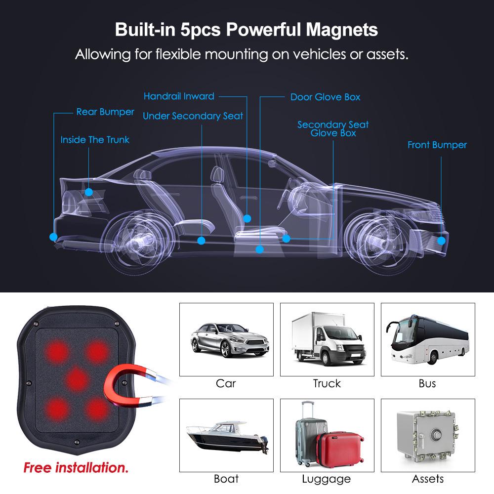TK905B Waterproof GPS Tracker with Strong Magnet and 10,000mAh Battery.