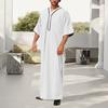 Мужской халат-кафтан Yousheng, однотонный, со средними рукавами, длинный, с V-образным вырезом, абайя, молитвенная одежда, халат ихрам для повседневной летней одежды