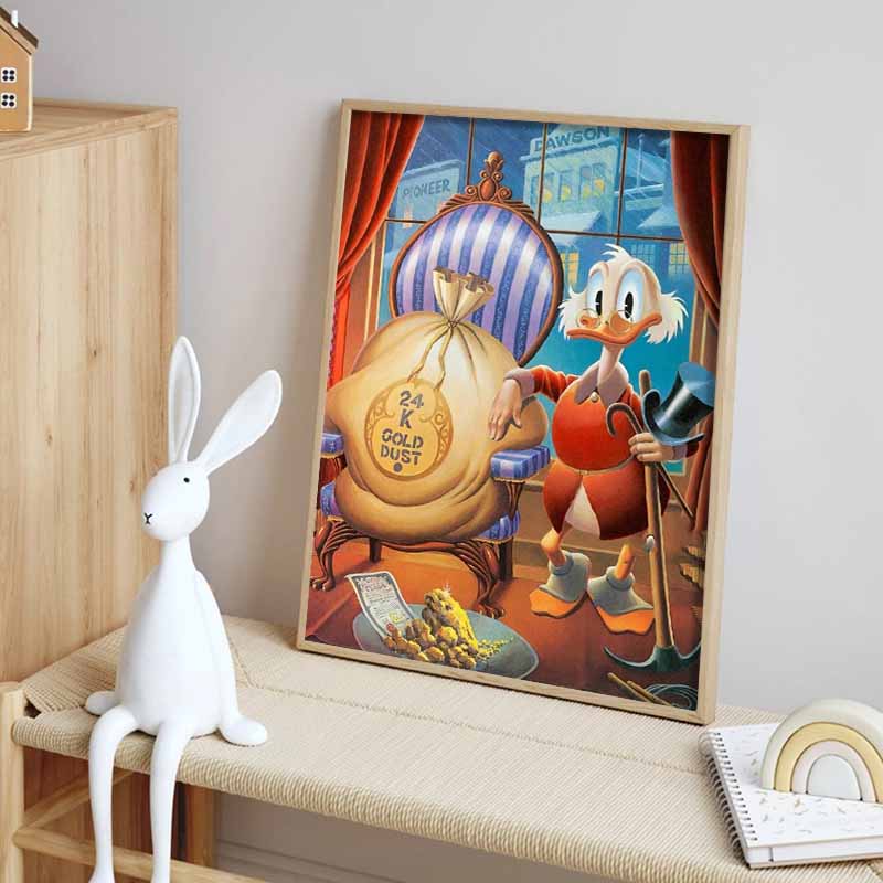 Disney 5D DIY Алмазная Живопись Украшения Скрудж Макдак Золотая Лихорадка Тема Иллюстрации Алмазная Вышивка Стразы Набор для Вышивания Крестиком Ручная Работа