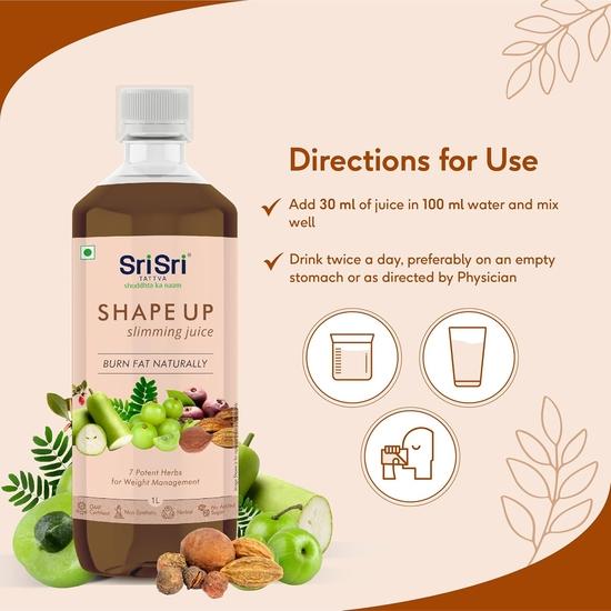 Sri Sri Tattva Shape UP Juice | 7 Potent Herbs For Weight Management | No Added Sugar | 1 L