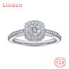 Lindon Classic 925 Sterling Silver  Zircon Ring Ladies Jewelry Wedding Promise Party Gift