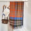 Color Plaid Double-sided Scarf Women's Autumn and Winter Long Casual Imitation Cashmere Shawl Versatile Thickened Warm Student Scarf