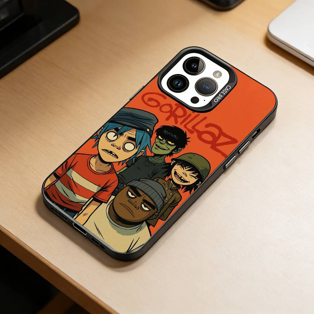 Аниме Чехол для телефона C-Gorillaz Для iPhone 17,16,15,14,13,12,11 Plus,Pro Max,XS,Красочный Серебристый Черный Чехол