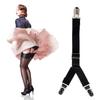 Straps Elasticity Women Metal Punk Tight Socks Sexy Belt Leg Suspender Garters 2PCS