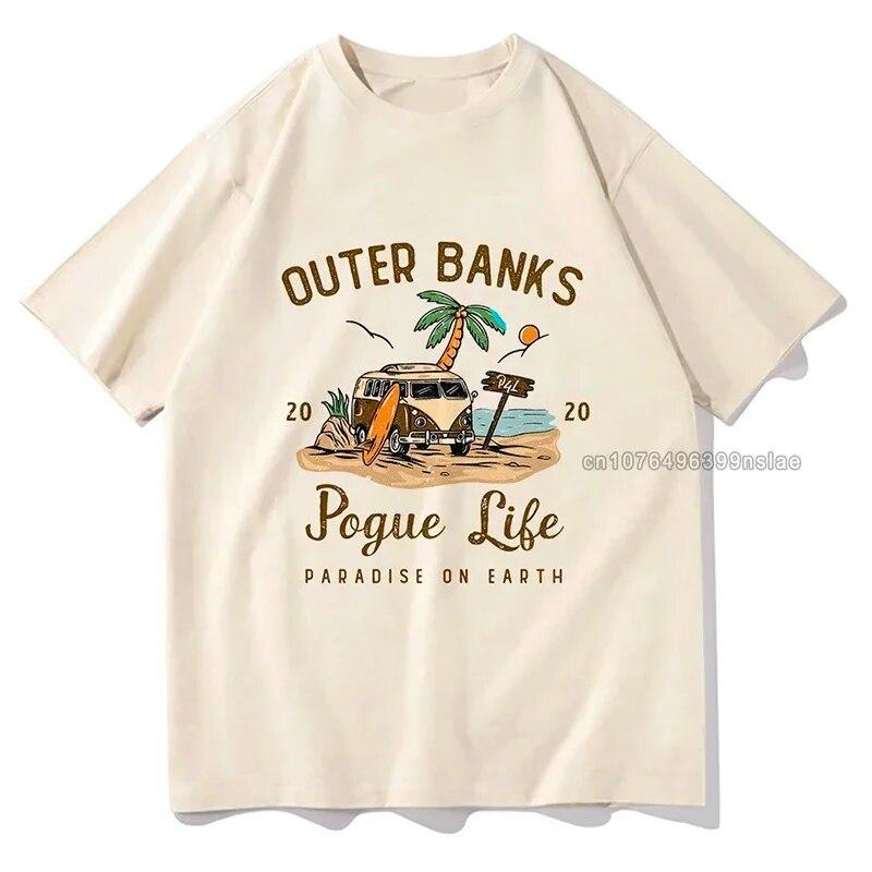 Outer Banks 3 T Shirt Unisex Women Harajuku Aesthetic Graphic Pogue Life Print Tshirts Unisex John B JJ Maybank Cotton Tees Shirts Unisex