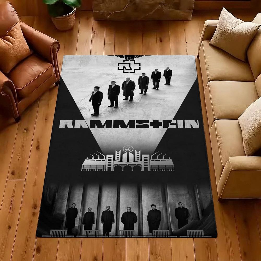 Rammstein Iconic Band Logo Indoor Rug Durable Easyclean Carpet For Study Reading Area Home Party Decor Christmas Gift