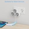Tessan Multi Outlets Power Strip with 3 AC Outlets 2 USB Ports EU KR Plug Multiple Wall Socket Adapter with Overload Protection