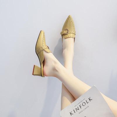 Модная обувь для женщин Туфли на каблуке Женские шлепанцы Кожаные шлепанцы Сексуальные сандалии Мюли 39 Стильные ПВХ Оптом по акции Новая коллекция Vip