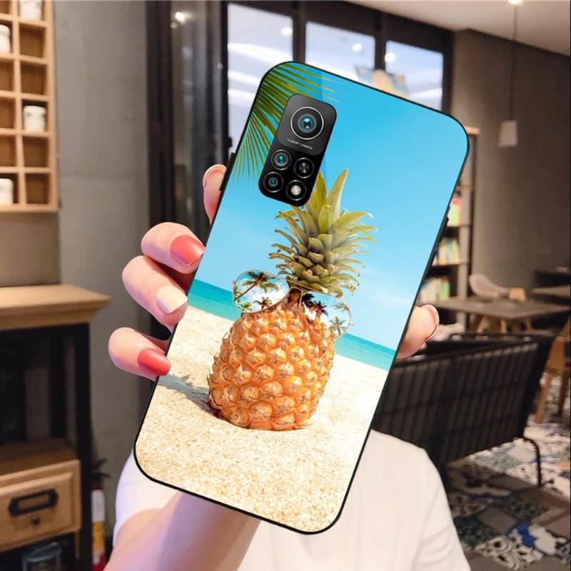 Чехол для телефона Summer Beach Fruit Pineapple для Xiaomi 12 11T 10 9 Redmi Note 11 10 10S Pro Redmi 9 9A 8, черный, из поликарбоната, стеклянный чехол для телефона